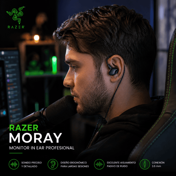 Razer Moray Monitor In Ear Ergonómico THX para Streaming Conexión 3.5 mm - Image 2