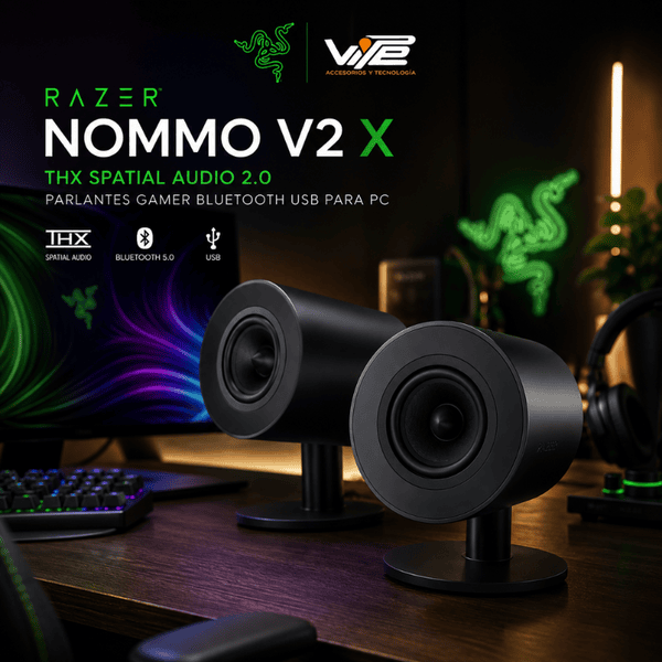 Razer Nommo V2 X THX Spatial Audio 2.0 Parlantes Gamer Bluetooth USB para PC