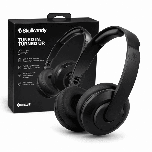 Audífonos Skullcandy Cassette BT Wireless On-Ear Negro