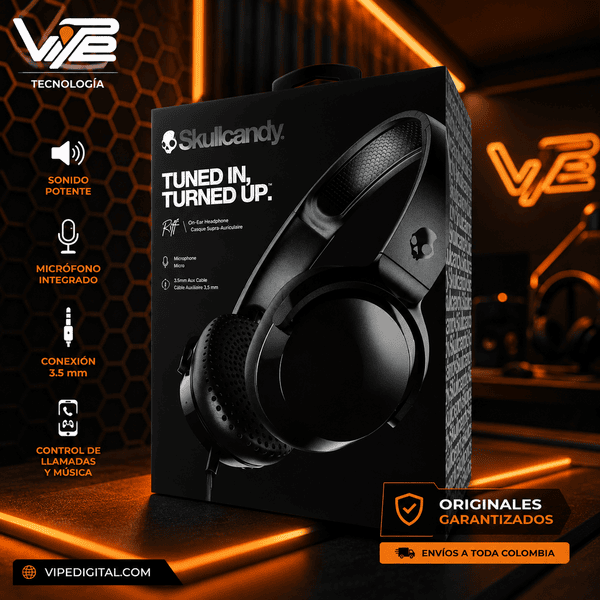 Audífonos Skullcandy Riff Wired Negro con Micrófono