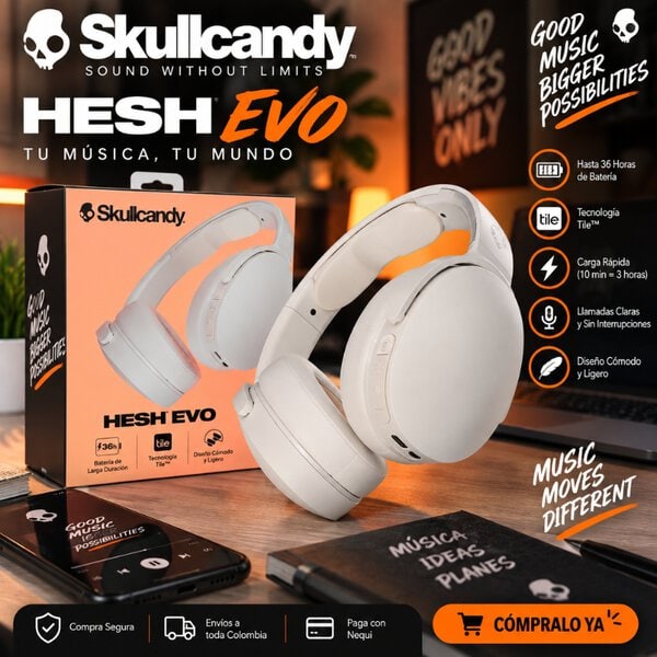 Audifonos Skullcandy Hesh Evo Inalambricos Blanco