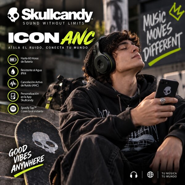 Audifonos Skullcandy Icon ANC Inalambricos Negro - Image 2