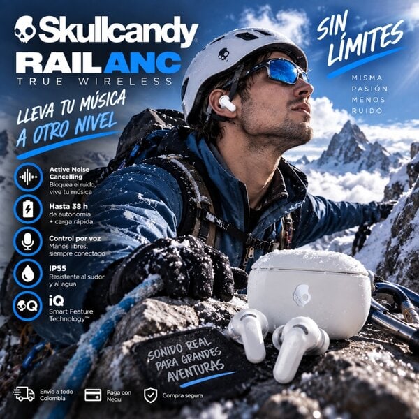Audífonos Skullcandy Rail ANC True Wireless Blanco - Image 2