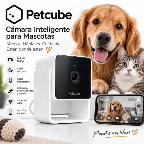 Camara Inteligente Petcube Cam para Mascotas con Monitoreo HD