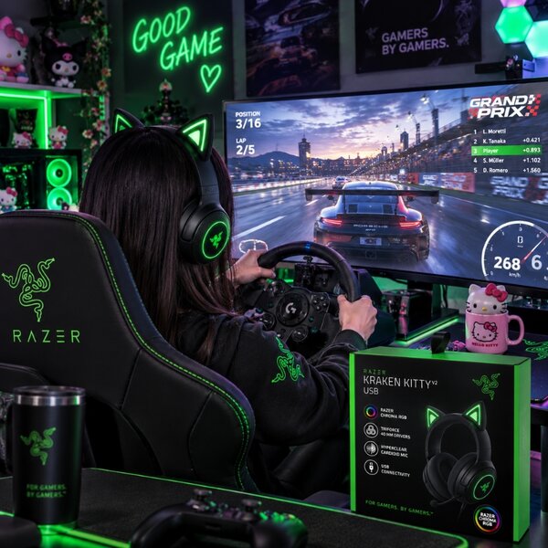 Diadema Gamer Razer Kraken Kitty V2 USB RGB Negra - Image 2