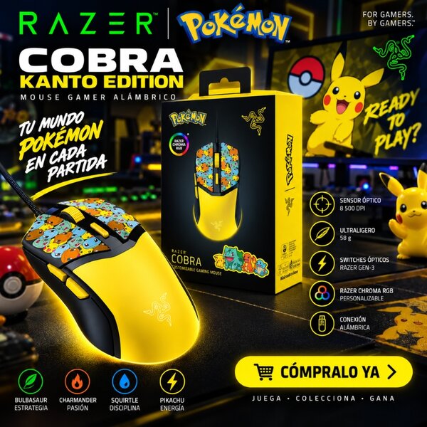 Mouse Gamer Razer Cobra Pokémon Kanto Edition - Image 3