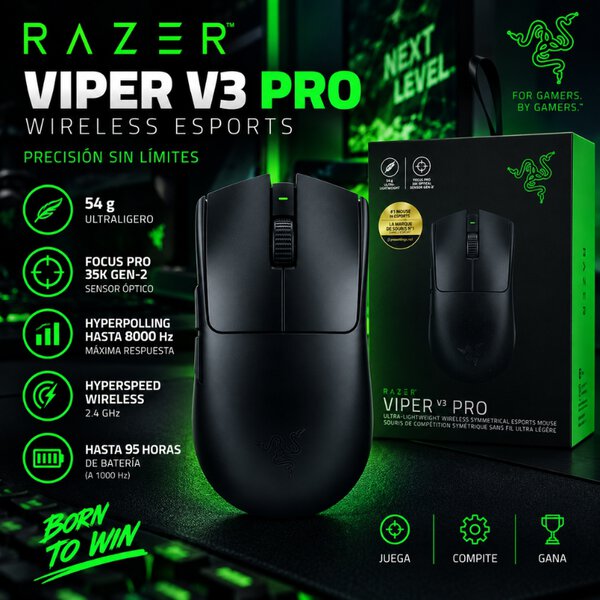Mouse Gamer Razer Viper V3 Pro Wireless Esports