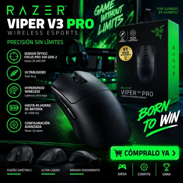 Mouse Gamer Razer Viper V3 Pro Wireless Esports - Image 3