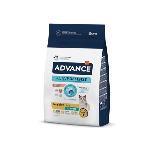 Advance Sterilized Sensitive Sausas maistas katėms su lašiša ir miežiais, 10 kg