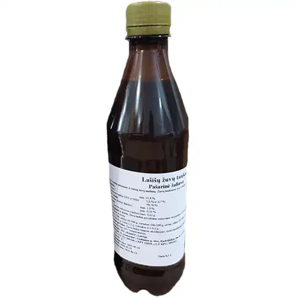Lašišų žuvų taukai, pašarinė žaliava (500ml, 1l)