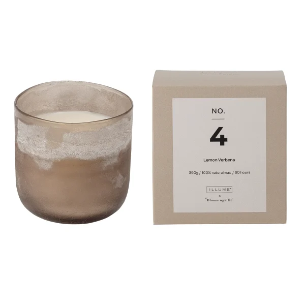 Lemon Verbena Duftkerze von ILLUME x Bloomingville im Glas mit passender Verpackung