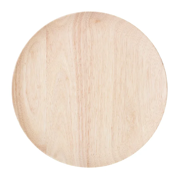 Nolia Teller Gummibaumholz – runder Holzteller aus hellem Gummibaumholz im Freisteller