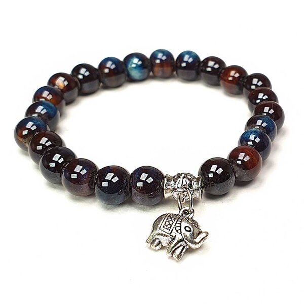 Amazonit Naturstein Elefanten Perlen Armband