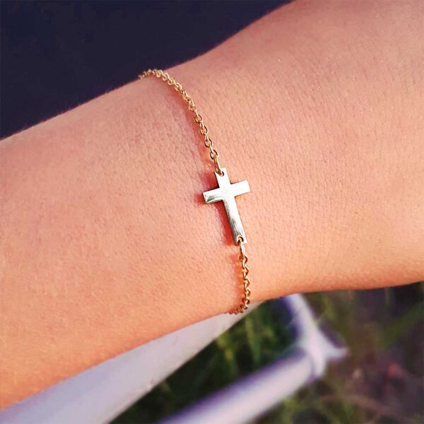 Armband Mid Kreuz Gold