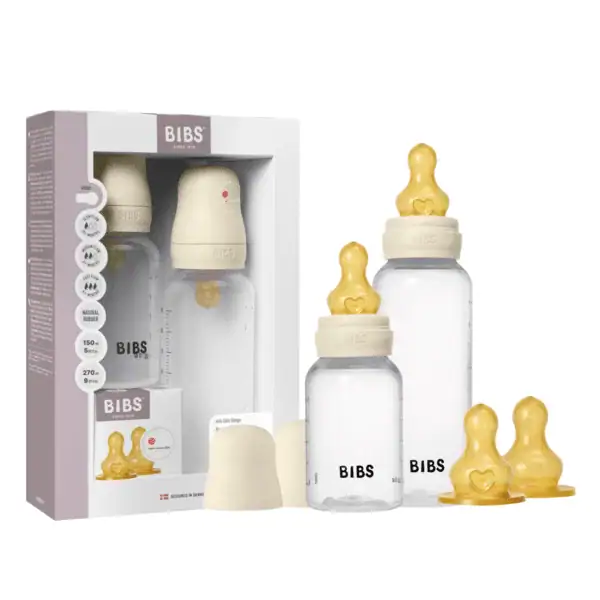 Bibs Pack Biberons ronds Grow and Flow en latex 150ml et 270ml – Ivoire