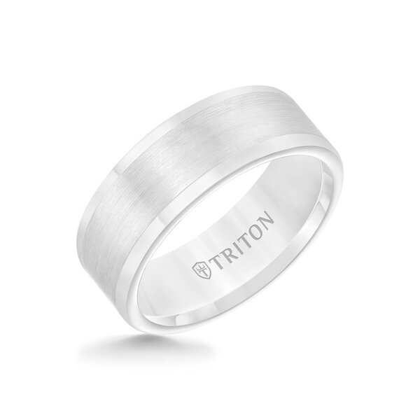 8MM Tungsten Carbide Ring - Satin Finish Flat Center and Round Edge - 11-2118-8