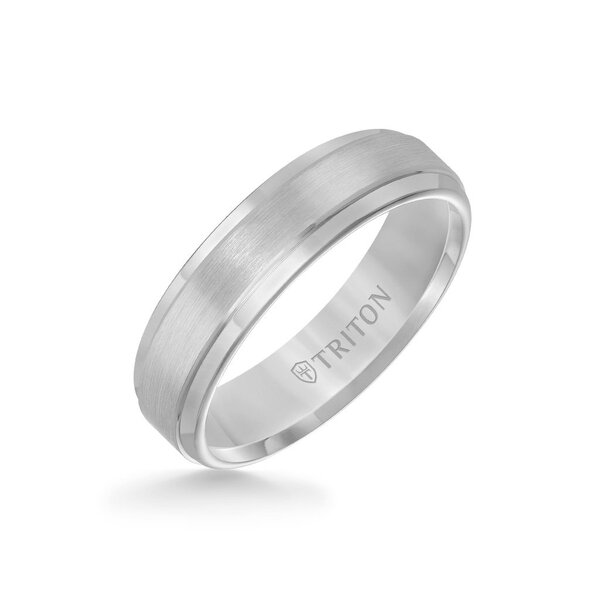 6MM Tungsten Carbide Ring - Satin Finish Center and Step Edge - 11-2133-6