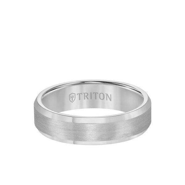6MM Tungsten Carbide Ring - Satin Center and Bevel Edge11-2233-6