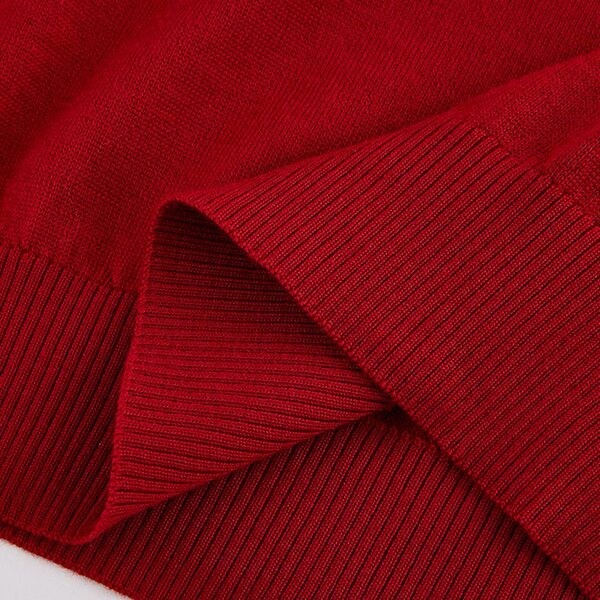 Breathable simple solid color custom crew-neck long sleeve men sweater - Image 2