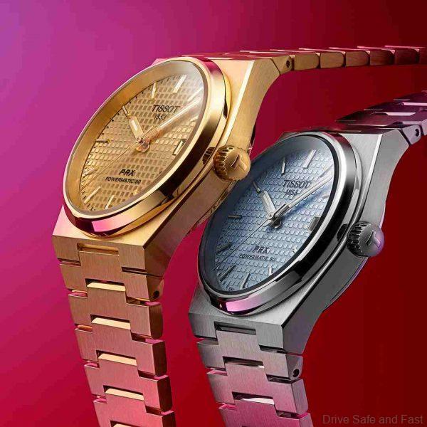 Tissot PRX 35mm in ice blue and radiant gold