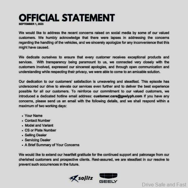 Geely social media backlash