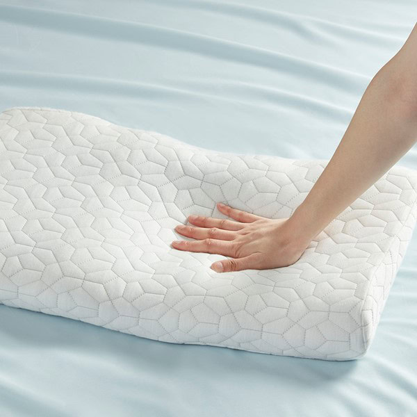 Sleep Philosophy Cooling Gel Pad Contour Foam Pillow with Removable Rayon from Bamboo/Poly Cover in White BASI30-0580