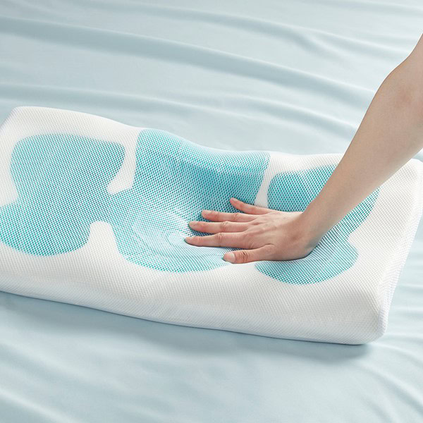 Sleep Philosophy Cooling Gel Pad Contour Foam Pillow with Removable Rayon from Bamboo/Poly Cover in White BASI30-0580