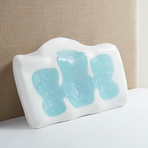 Sleep Philosophy Cooling Gel Pad Contour Foam Pillow with Removable Rayon from Bamboo/Poly Cover in White BASI30-0580