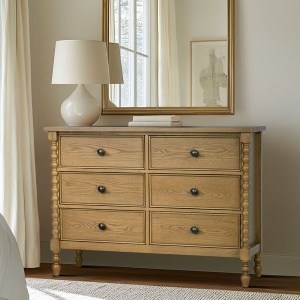 Madison Park Signature Beckett 6-drawer dresser (46"W) in Natural, One Size MPS137-0327 - Image 7