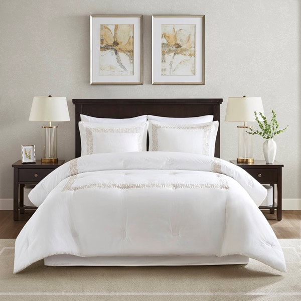 Harbor House Blue Nile 4 Piece Cotton Sateen With Embroidery Oversized Comforter Set, Cal King HH10-1872