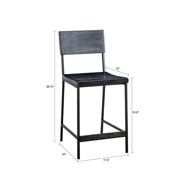 INK+IVY Tacoma 24" Counter stool in Black, One Size II104-0251 - Image 4