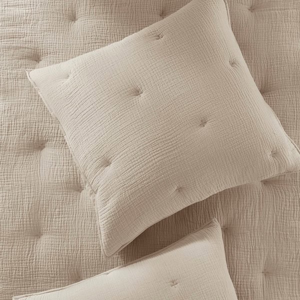 Harbor House Blue Breeze cotton gauze embroidered Euro Sham in Taupe, Euro Sham HH11-1894 - Image 2
