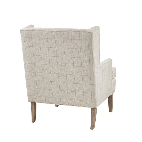Martha Stewart Decker Plaid Wingback Armchair in Beige, One Size MT100-0001 - Image 3