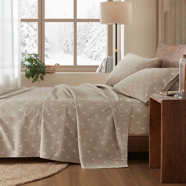 Woolrich Cotton Flannel Sheet Set in Stag Head, King WR20-4099 - Image 2