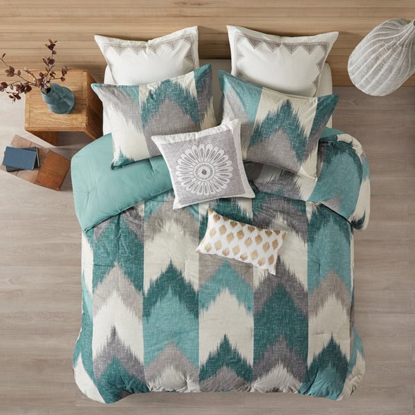 INK+IVY Alpine Cotton Comforter Mini Set in Aqua, King/Cal King II10-782 - Image 5