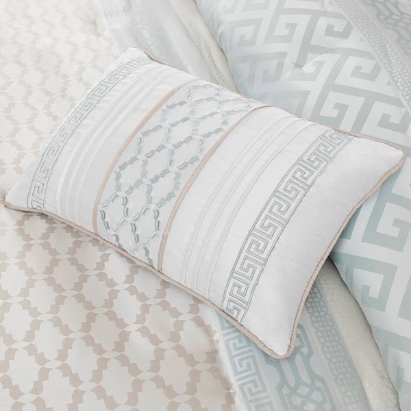 Madison Park Bennett 7 Piece Jacquard Comforter Set in Aqua, Cal King MP10-2417 - Image 3