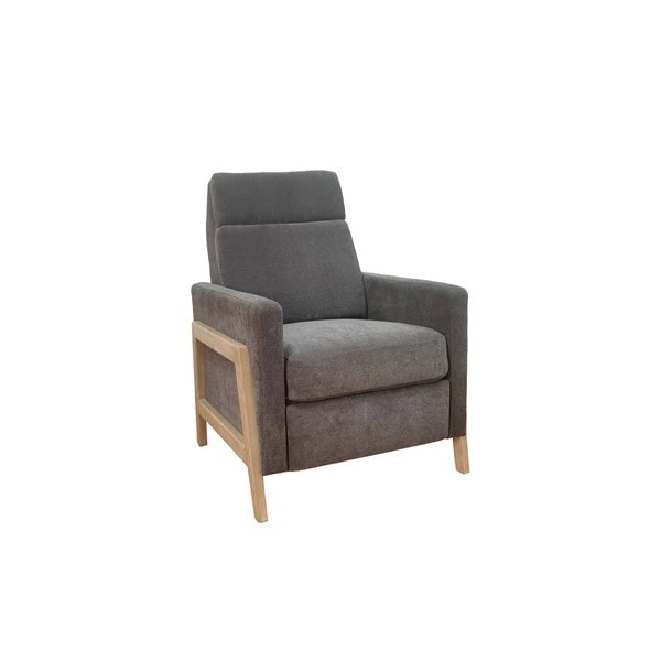 Chapel Hill Luna Recliner With Wood Frame in Grey, One Size CH103-0003 - Image 2