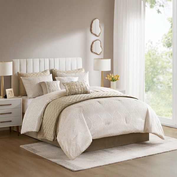 Madison Park Nocturne Comforter Set in Champagne, Cal King MP10-8925 - Image 3