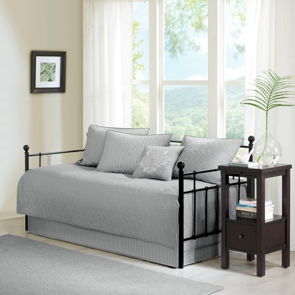 Madison Park Quebec 6 Piece Reversible Daybed Cover Set in Grey, Daybed MP13-4970 - Image 4