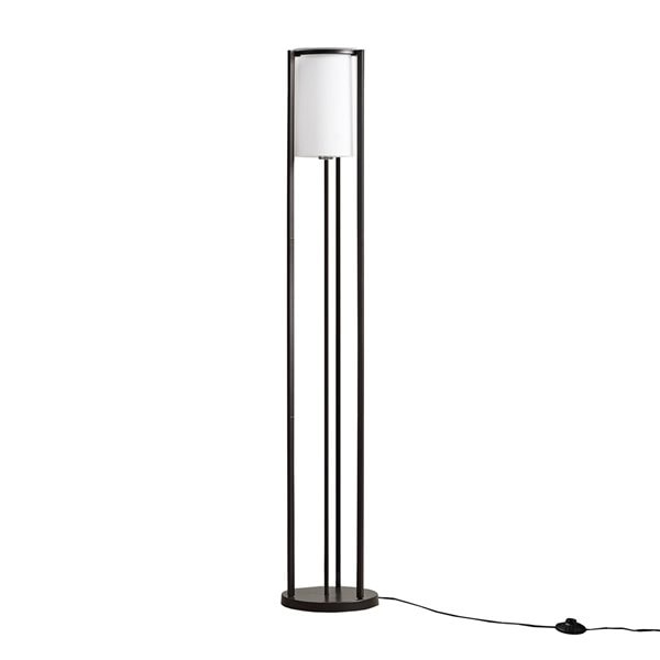 Martha Stewart Charlton Metal Floor Lamp with Glass Cylinder Shade in Black MT154-0065 - Image 4