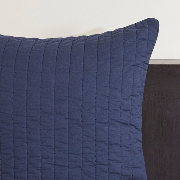 INK+IVY Camila Cotton Quilted Euro Sham in Navy, Euro Sham II11-1077 - Image 6