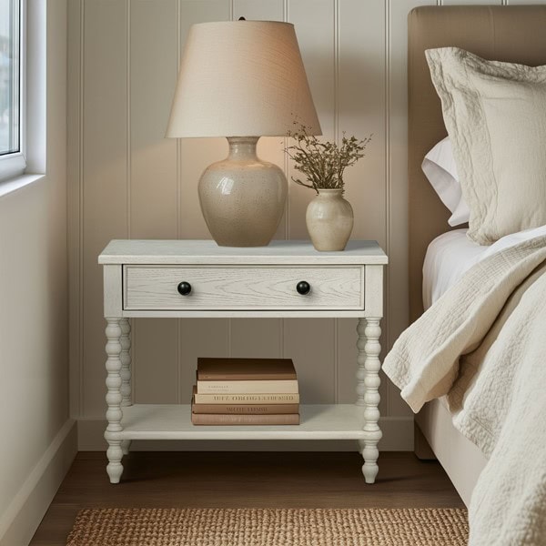 Madison Park Signature Beckett Large Nightstand in Antique Cream, One Size MPS136-0339