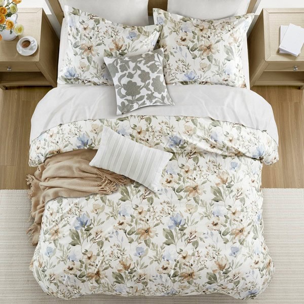 Harbor House Blue Herbal 5 Piece Cotton Sateen Print Duvet Set, Full/Queen HH12-1878 - Image 3