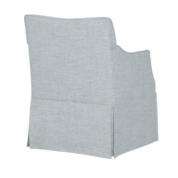 Martha Stewart London Upholstered Skirted Dining Arm Chair with Hidden Casters in Light Blue, One Size MT108-0182 - Image 5