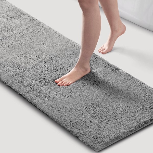 Madison Park Signature Marshmallow Bath Rug Collection in Grey, 24x72" MPS72-605