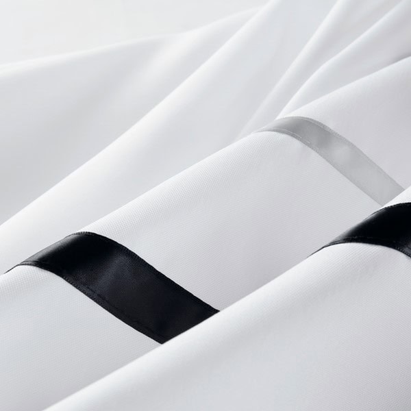 Nomad Home Plain Weave Premium Shower Curtain- Ribbon in White, 71"x74"+70"x54" NH70-0164 - Image 3