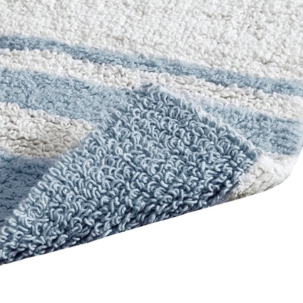 Madison Park Spa Cotton Reversible Bath Rug in Blue, 27x45" MP72-6211 - Image 2