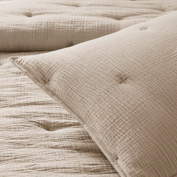 Harbor House Blue Breeze cotton gauze embroidered Euro Sham in Taupe, Euro Sham HH11-1894 - Image 6