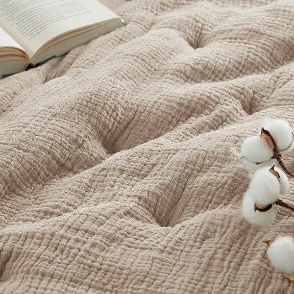 Harbor House Blue Breeze cotton gauze embroidered Euro Sham in Taupe, Euro Sham HH11-1894 - Image 5