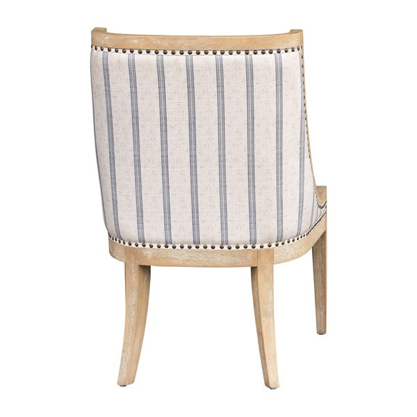 Martha Stewart Elmcrest Upholstered Dining Chair with Nailhead Trim in Beige Stripe, One Size MT108-1197 - Image 6